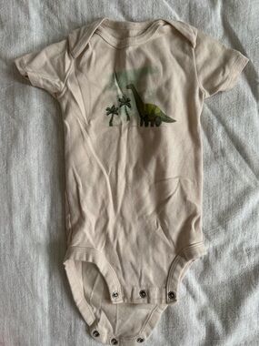 Carter's Cream Short-Sleeve Dinosaur Bodysuit with Green Print
